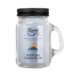 Candle Beamer Double Shot Aromatic Home Series Black Lava Hawaiian Sea Salt Small Glass Mason Jar 4oz - Beamer