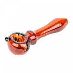 Red Eye Glass - 4.25" Admiral Handpipe with Screen - Amber - Red Eye Glass