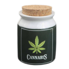 Ceramic Cannabis Cork Stash Jar Large