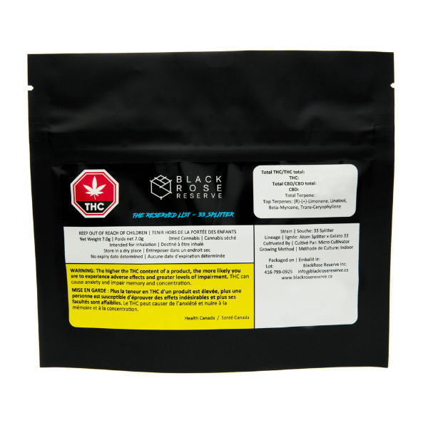 Dried Cannabis - MB - Black Rose Reserve The Reserved List Flower ...