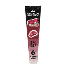 RTL - Pre Rolled Cones King Palm Hemp 1.25 Grape 6 Per Pack - King Palm