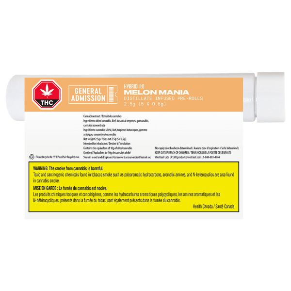 Extracts Inhaled - MB - General Admission Melon Mania Distillate Infused Pre-Roll - Format: - General Admission