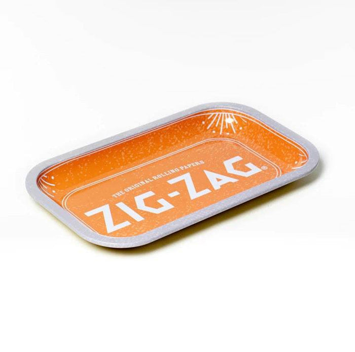 Zig Zag Metal Rolling Tray - Small - Orange - Zig Zag
