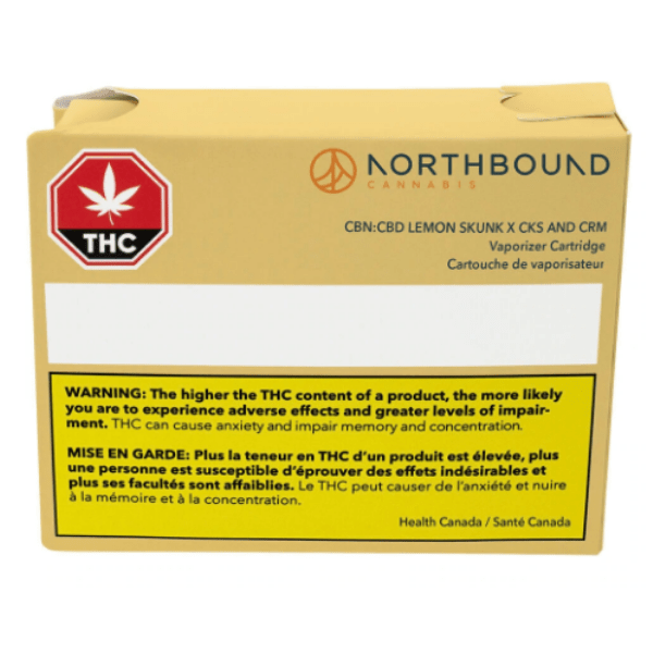 Extracts Inhaled - MB - Northbound Cannabis CBN-CBD Lemon Skunk x CKS and CRM 510 Vape Cartridge - Format: - Northbound Cannabis