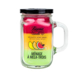 Candle Beamer Double Shot Aromatic Home Series Ménage à Mela-Trois Small Glass Mason Jar 4oz - Beamer