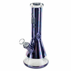 Glass Bong - Metallic Beaker with Ice Pinch 7mm 12" - Infyniti