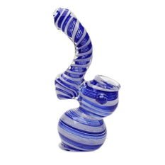 Glass Bubbler Genuine Pipe Co Stand Up Bubbler Color Swirl White - Genuine Pipe Co.