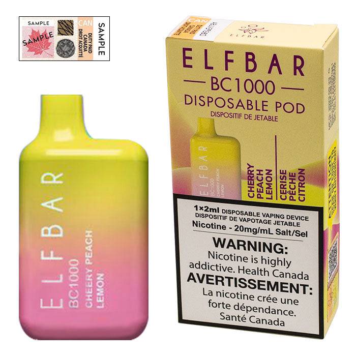 *EXCISED* RTL - Elf Bar Disposable Vape BC1000 650mAh Cherry Peach Lemon - Elf Bar