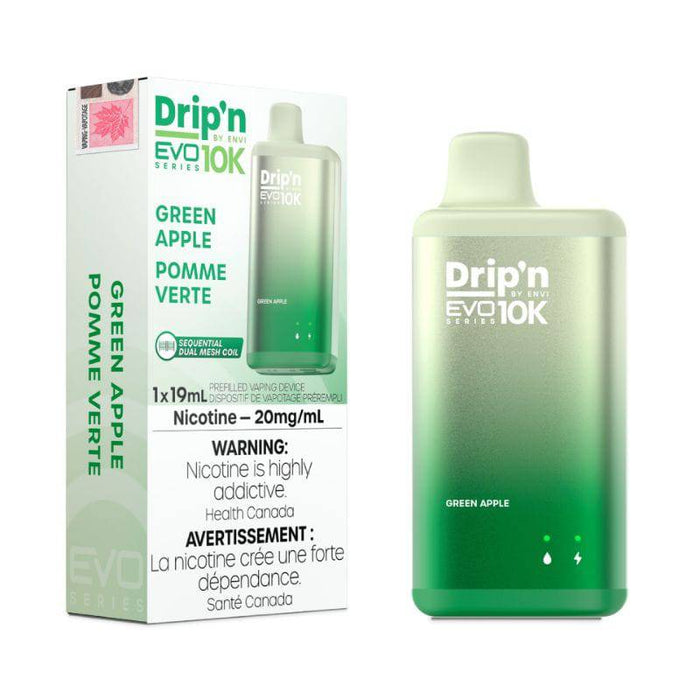 *EXCISED* RTL - Disposable Vape Drip'n by Envi EVO 10K Green Apple 19ml - Drip'n