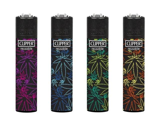 RTL - Disposable Lighters Clipper Large Printed Cannabis Fluo - Clipper