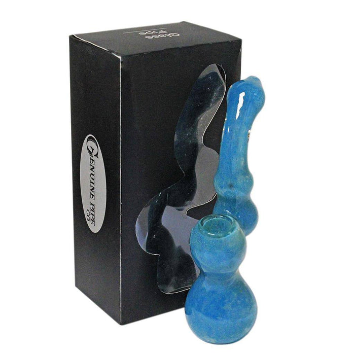 Glass Bubbler Genuine Pipe Co 6" Stand Up Fossil - Genuine Pipe Co.