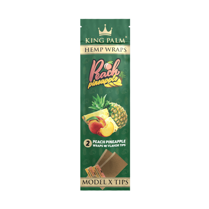 RTL - Hemp Wraps King Palm Peach Pineapple 2 Per Pack - King Palm