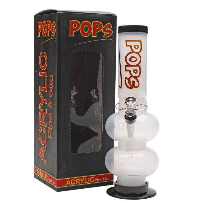 Acrylic Bong Pops 12" Ice Catcher Double Bubble Base - Pops