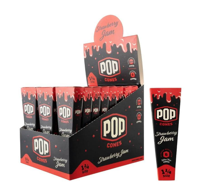 RTL - Pre-Rolled Cones Pop 1.25 6pk Strawberry Jam Flavor Tip - Pop Cones