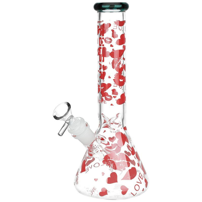 Glass Bong Pulsar Hearts And Kisses 9.75" - Pulsar