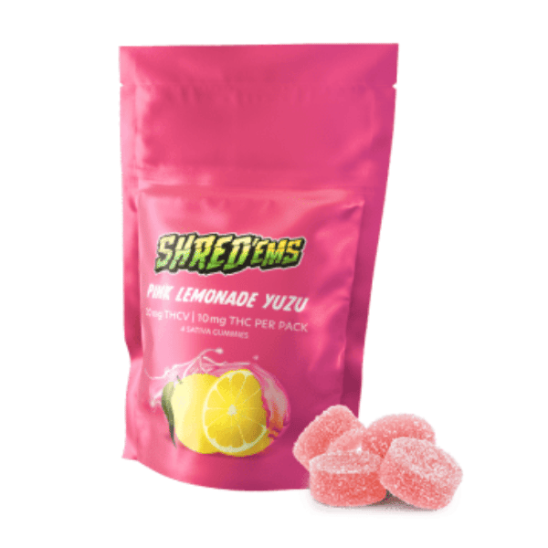 Edibles Solids - MB - Shred'Ems Pink Lemonade Yuzu 2-1 THCv-THC Gummies ...