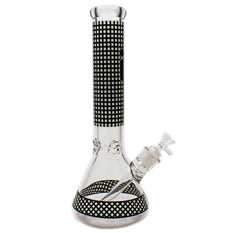 Glass Bong - 14" 7mm Beaker Glow In The Dark Checkered - Infyniti