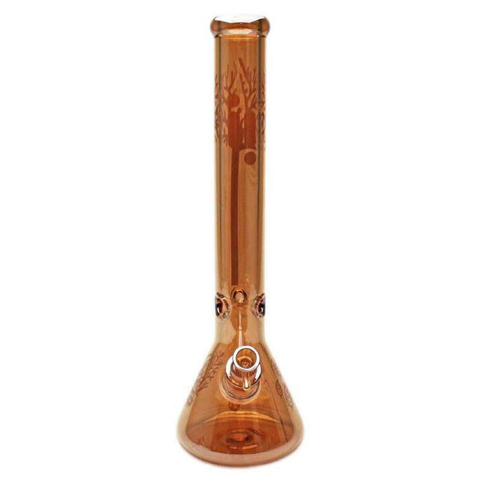Glass Bong - 18" 7mm  Beaker Chrome Champagne - Infyniti
