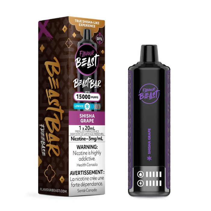 Federal *EXCISED* RTL - Disposable Vape Flavour Beast Beast Bar 15K Disposable Shisha Grape Low Ice