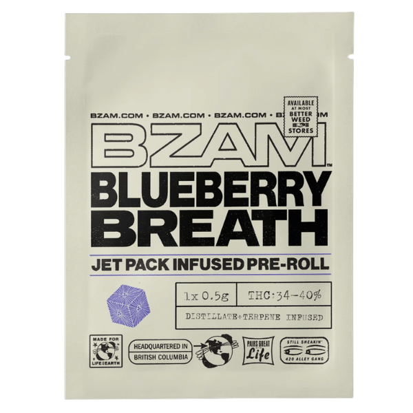 Extracts Inhaled - MB - BZAM Blueberry Breath Jet Pack Infused Pre-Roll - Format: - BZAM