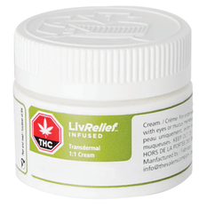 Cannabis Topicals - MB - LivRelief Infused Transdermal 1-1 THC-CBD Cream - Format: - LivRelief