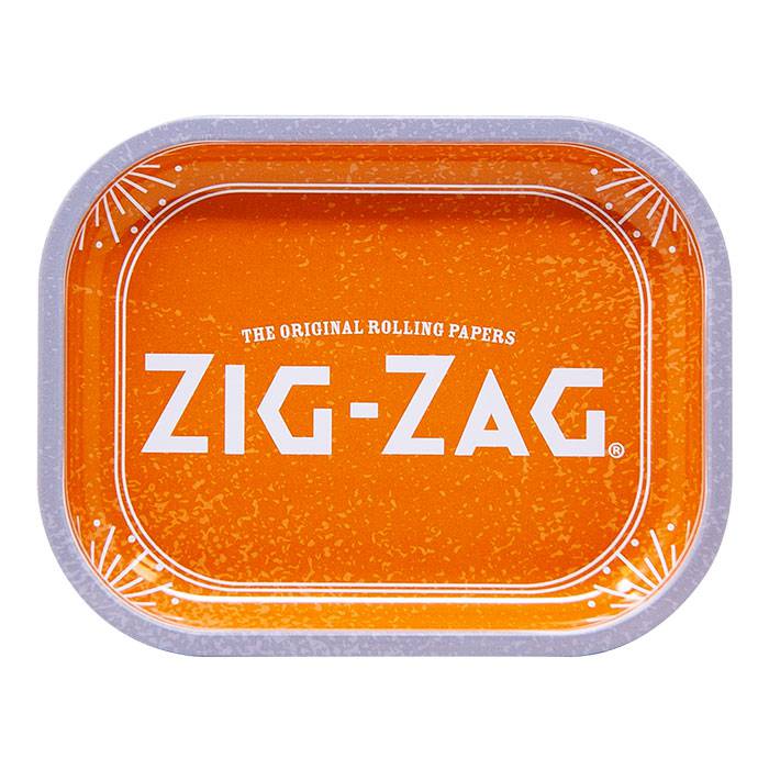 Zig Zag Metal Rolling Tray - Large - Orange - Zig Zag