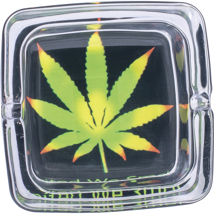 RTL - Ashtrays Fujima Square Glass 4.5" Leaf Design