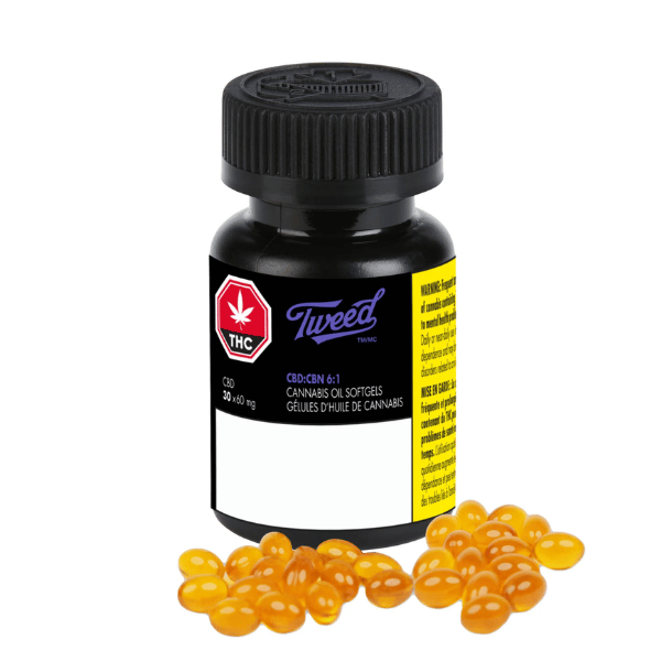 Extracts Ingested - MB - Tweed 6-1 CBD-CBN Oil Gelcaps - Format: - Tweed