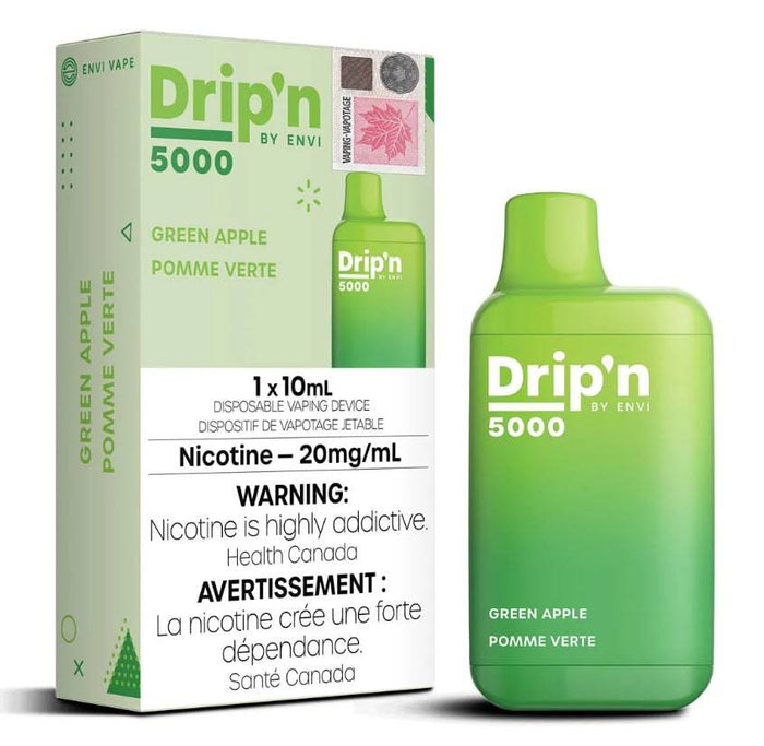 *EXCISED* RTL - Envi Drip'n Disposable Vape 5000 Puff Green Apple - Drip'n