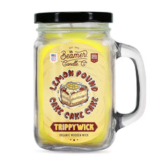 Candle Beamer TrippyWick Series Lemon Pound Cake Cake Cake Large Glass Mason Jar 12oz - Beamer