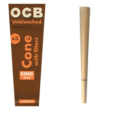 RTL - Rolling Papers OCB Virgin Unbleached Pre-Rolled King Size Cones 3-Pack - OCB