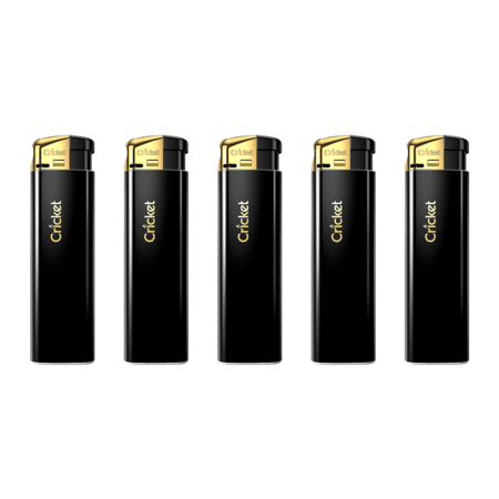 RTL - Lighters Cricket Original Electronic Black and Gold - Cricket