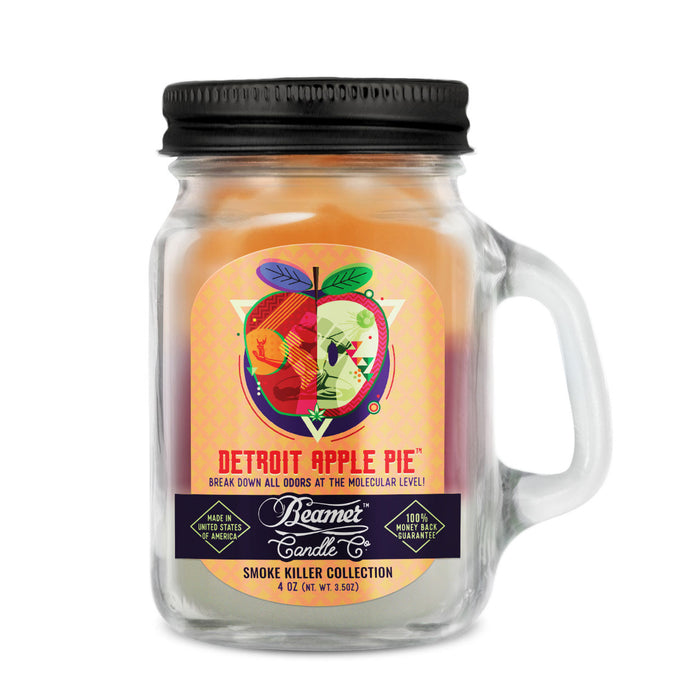 Candle Beamer Double Shot Smoke Killer Collection Detroit Apple Pie Small Glass Mason Jar 4oz - Beamer