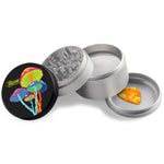 Grinder Beamer Trippy Mushrooms Design Aircraft Grade Aluminum Extended Middle Chamber 4pcs 2.5" with Guitar Pick - Beamer