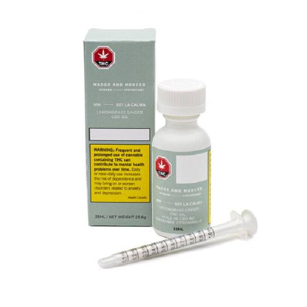 Extracts Ingested - MB - Madge and Mercer La Calma Lemongrass Ginger CBD Oil - Format: - Madge and Mercer