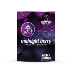 Edibles Solids - MB - Wana Quick Midnight Berry Indica 2-10-5 THC-CBD-CBN Gummies - Format: - Wana
