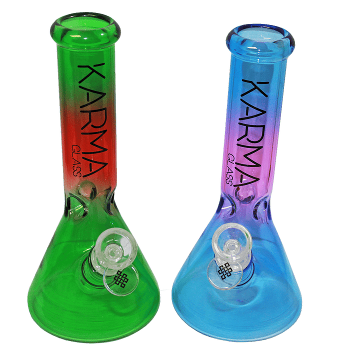 Glass Bong Karma 9" Beaker Two Toned - Karma