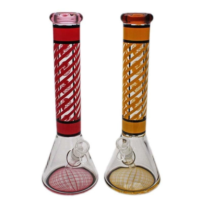 Glass Bong - 14" 7mm Global Stripes - Limited Time - Infyniti