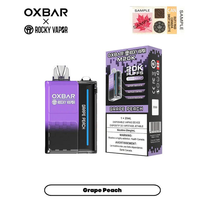 *EXCISED* RTL - Disposable Vape Oxbar M20K Grape Peach