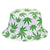 Bucket Hat White Hat With Green Leaves - Raw