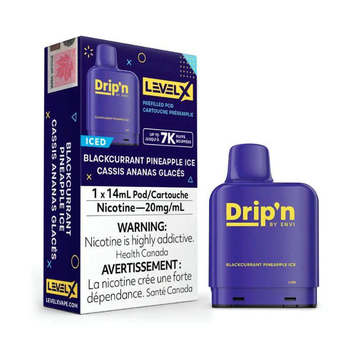 *EXCISED* RTL - Disposable Vape Level X Drip'n Pod Blackcurrant Pineapple Ice 14ml - Drip'n