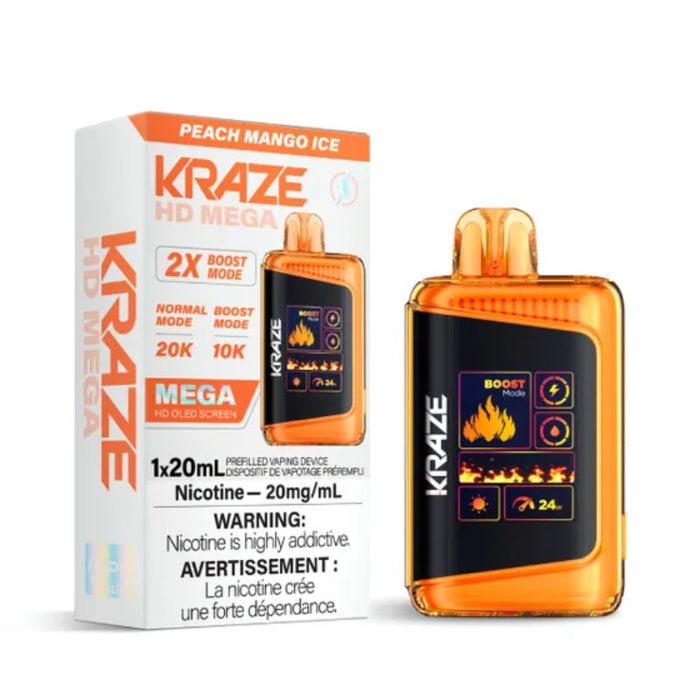 *EXCISED* RTL - Disposable Vape Kraze HD Mega 20k Puff Peach Mango Ice