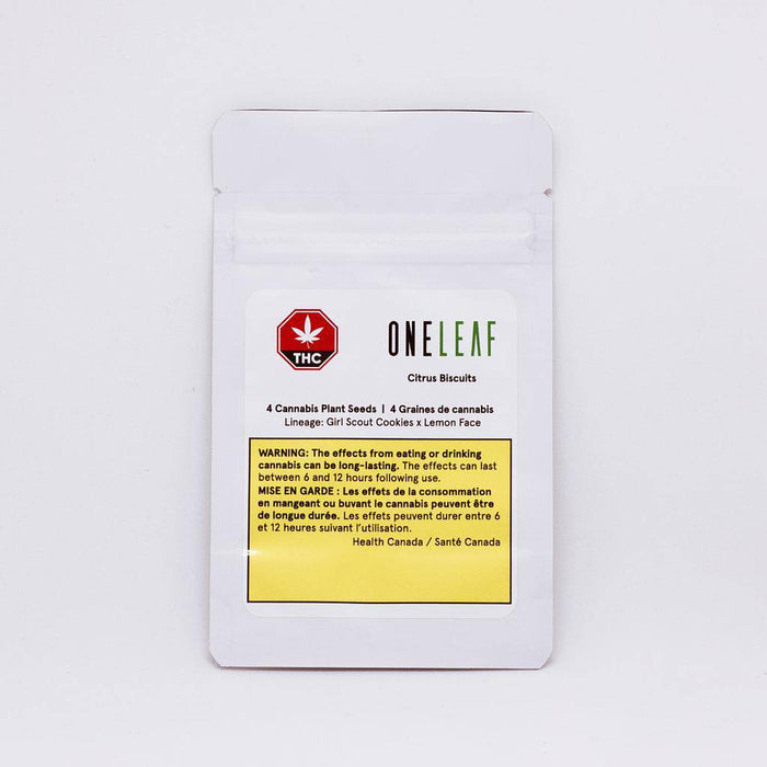 Cannabis Seeds - SK - OneLeaf Citrus Biscuits Seeds - Format: - OneLeaf