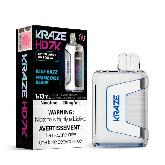 *EXCISED* RTL - Disposable Vape Kraze HD7K Blue Razz 13ml - Kraze