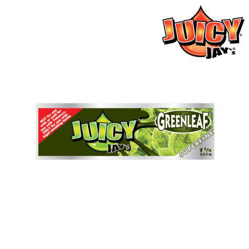RTL - Juicy Jay Super Fine 1 1/4 Green Leaf Rolling Papers - Juicy Jay