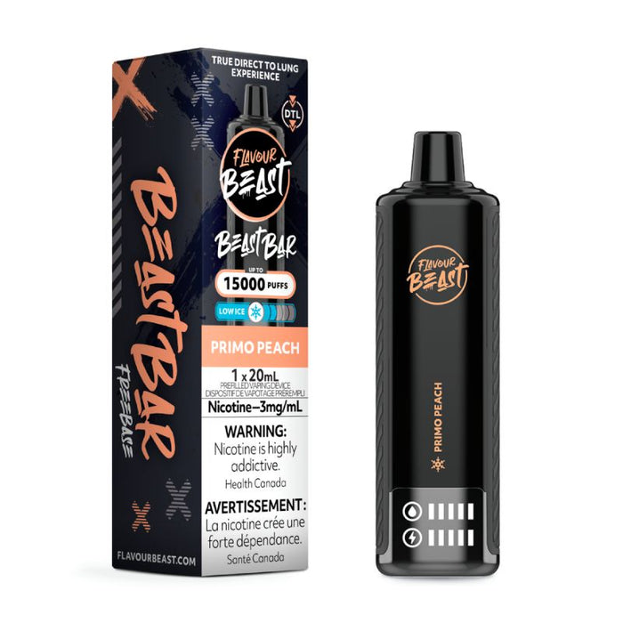 Federal *EXCISED* RTL - Disposable Vape Flavour Beast Beast Bar 15K Disposable Primo Peach Low Ice