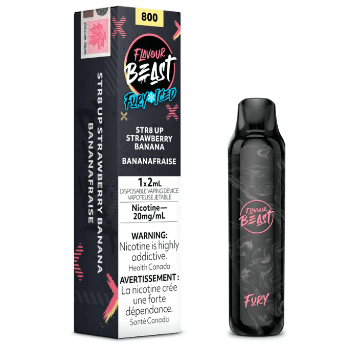 *EXCISED* RTL - Flavour Beast Fury Disposable Vape STR8 UP Strawberry Banana Iced - Flavour Beast