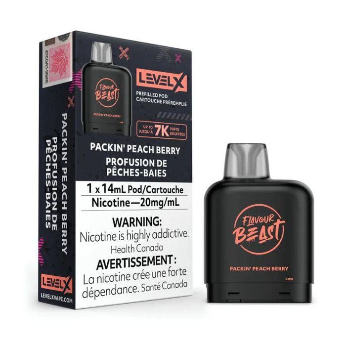 *EXCISED* RTL - Flavour Beast Level X Pods Packin' Peach Berry 14ml - Flavour Beast