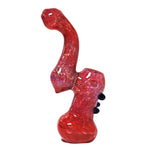 Glass Bubbler Genuine Pipe Co 6" Stand Up Red Aztec - Genuine Pipe Co.