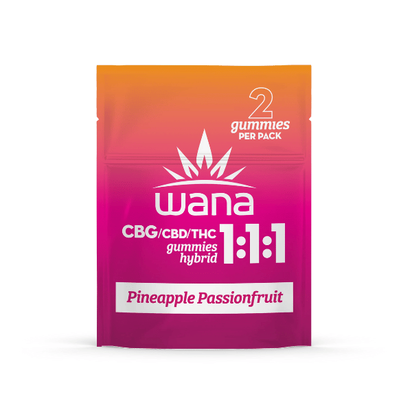 Edibles Solids - MB - Wana Classic Pineapple Passionfruit Hybrid 1-1 -1THC-CBD-CBG Gummies - Format: - Wana